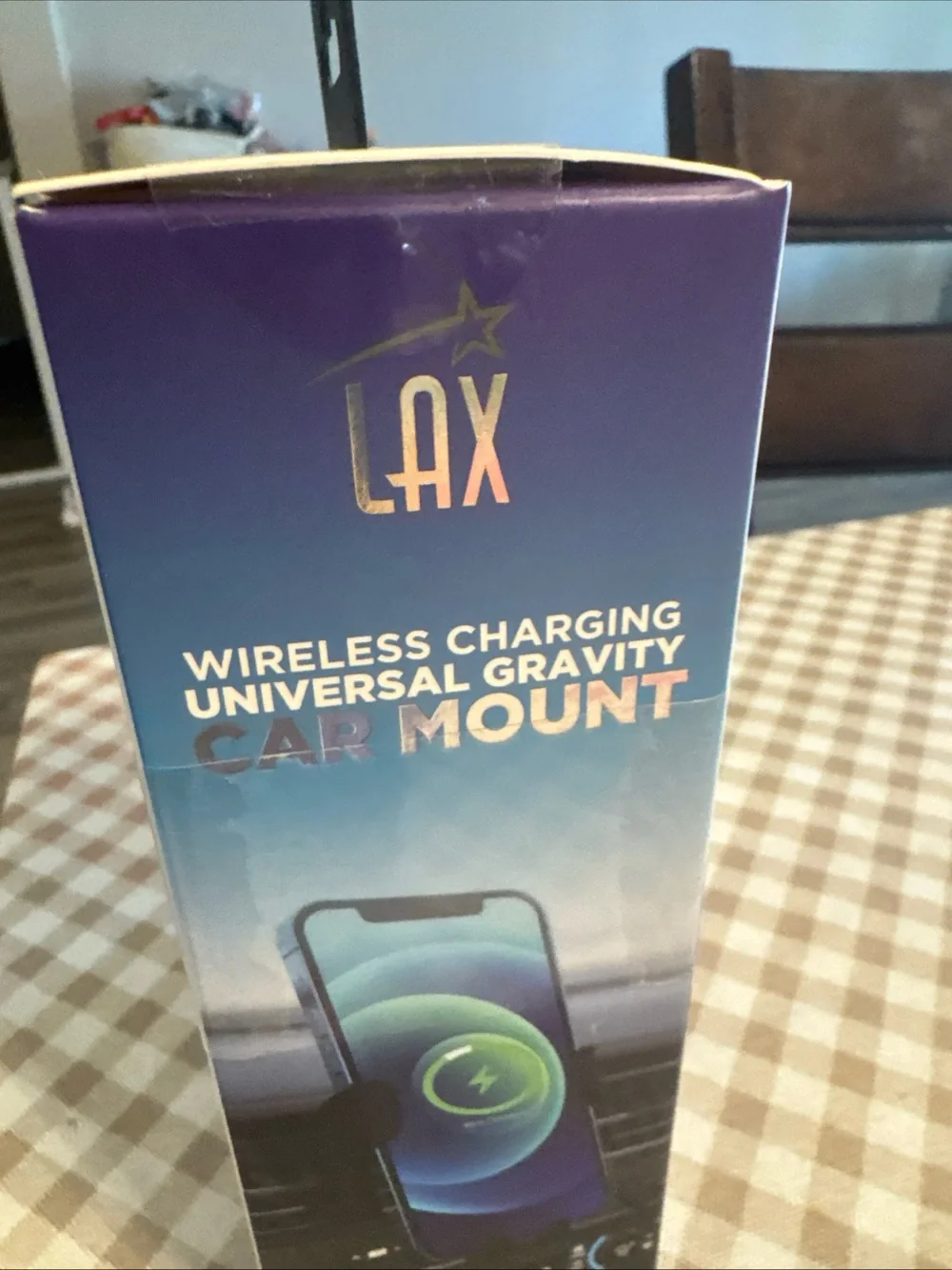 LAX 15W Wireless Charging Universal Gravity Car Mount - Black/Blue